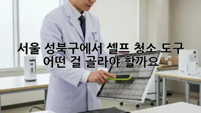 서울 성북구에서 셀프 청소 도구, 어떤 걸 골라야 할까요?