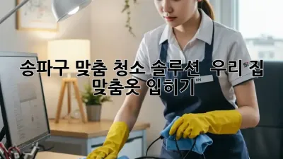 송파구 맞춤 청소 솔루션: ✨ 우리 집 맞춤옷 입히기!